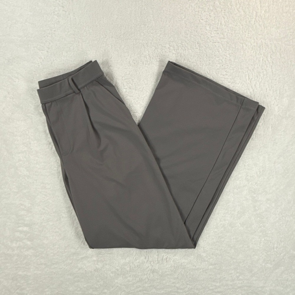Halara Wide Leg Pants Womens Medium Regular Gray Stretch Work Dress Trousers